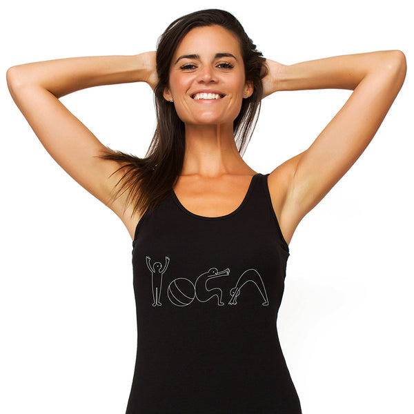 Yoga Figurines Black Tank Top - Treelance Yoga