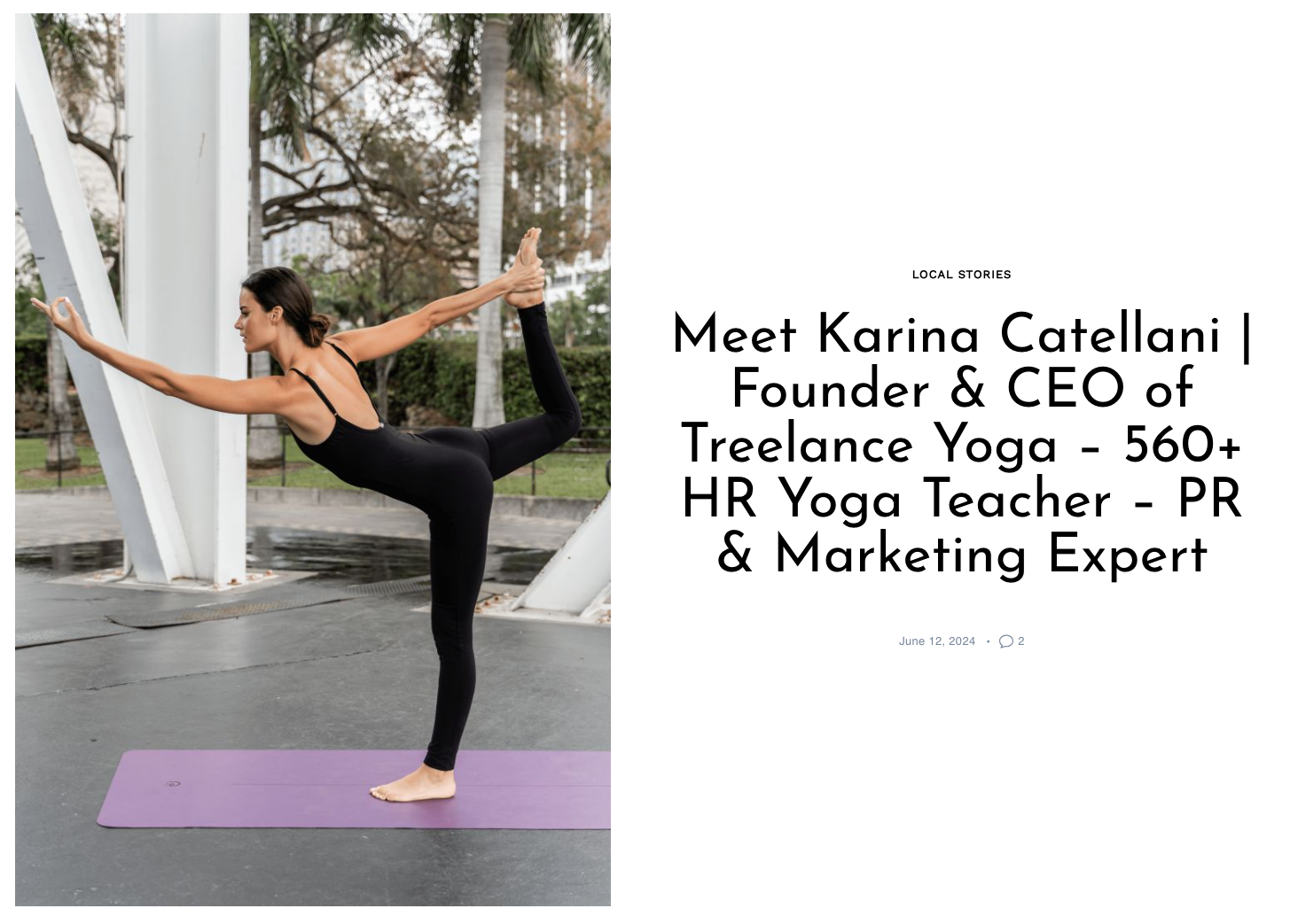 Meet Karina Catellani, Founder & CEO of Treelance Yoga