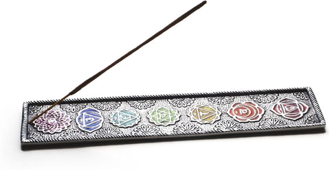 Chakras Incense Holder Silver Stick Incense Burner for Yoga Meditation Teachers Gifts