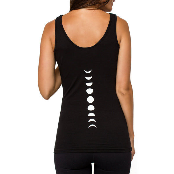 Organic Cotton Yoga Workout Tank Top Moon Phases Shirts Tops Tees Tanks for  Women